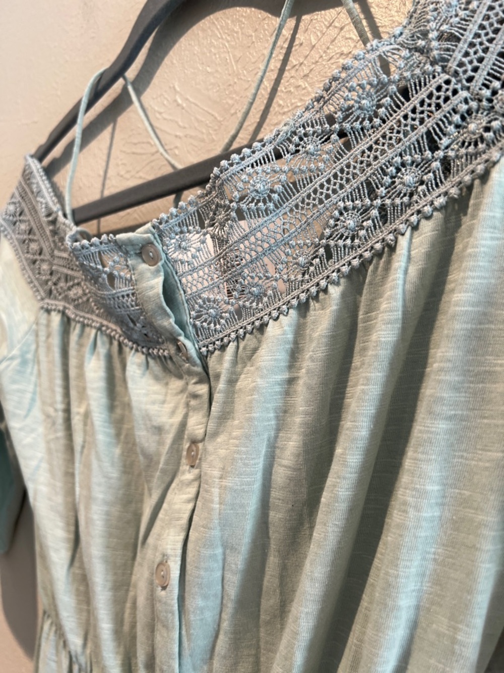 Topshop Sage Green One-Shoulder Midi Dress with Embroidered Yoke - Picture 5 of 6